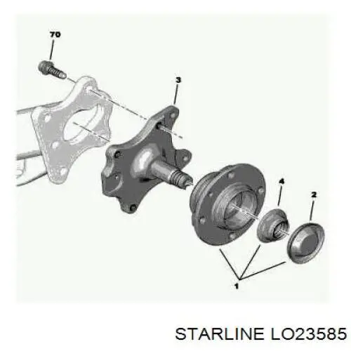 Задняя ступица LO23585 Starline
