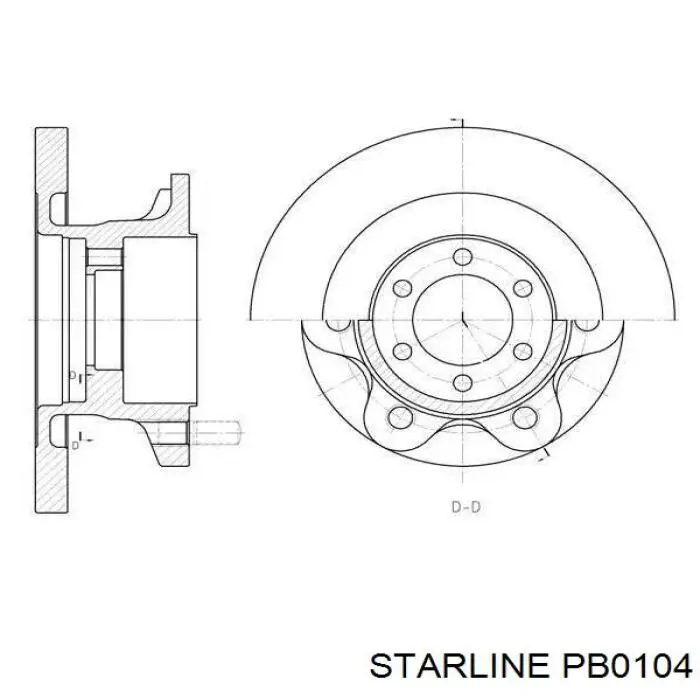 Купить PB0104 Starline Ротор тормозной