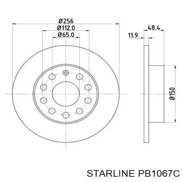 Задний тормозной диск Starline PB1067C цена, от 20.43 USD