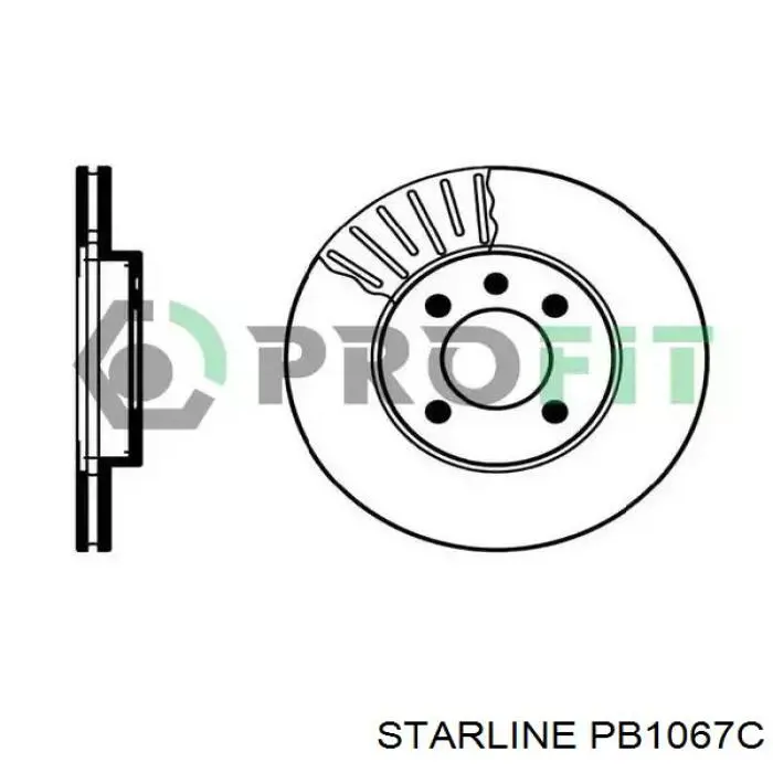 Купить PB1067C Starline Диск тормозной задний
