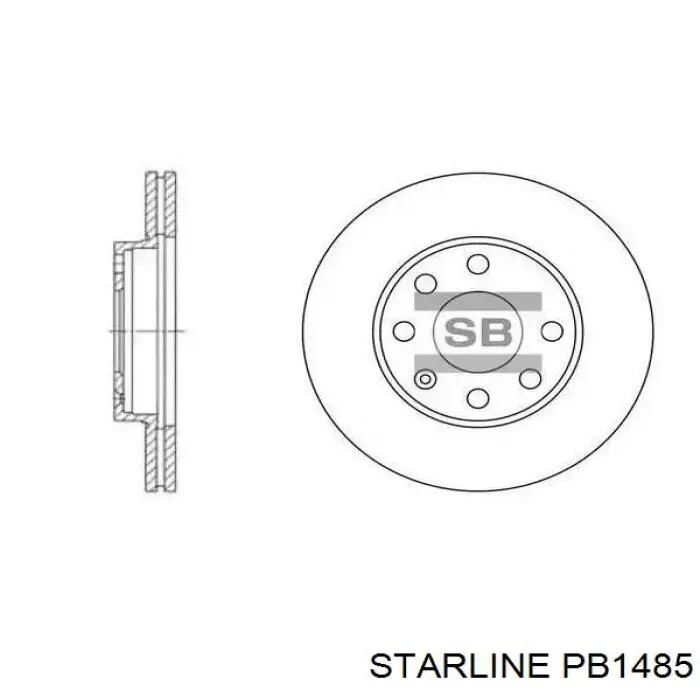 PB1485 Starline Диск тормозной передний
