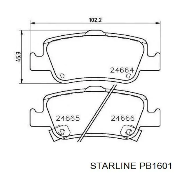Купить PB1601 Starline Диск тормозной задний