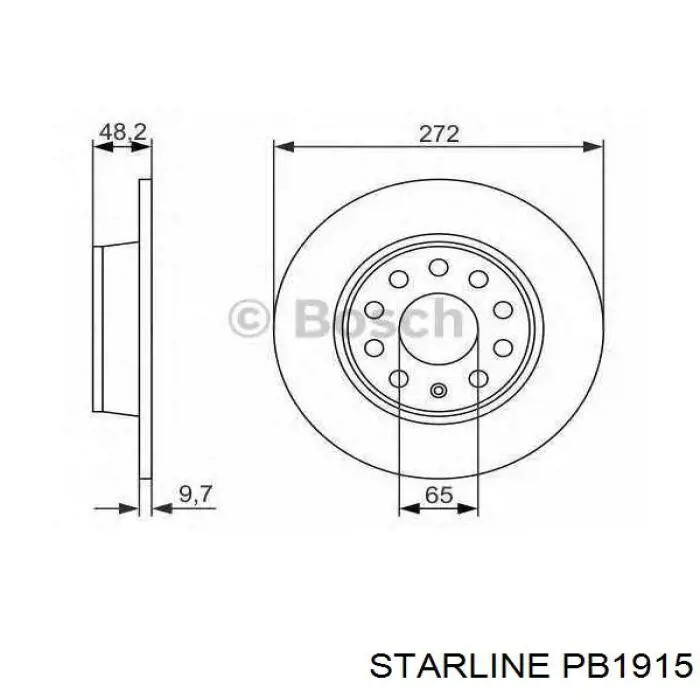 PB1915 Starline Дисковый тормоз