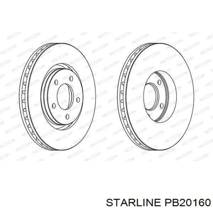 Тормоз дисковый передний Starline PB20160 цена, от 39.82 USD