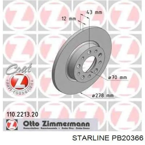 Compre PB20366 Starline Disco do freio dianteiro