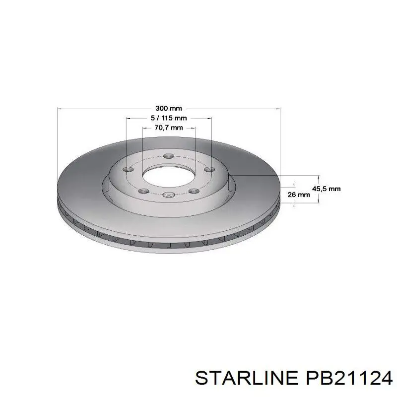 Передние тормозные диски PB21124 Starline