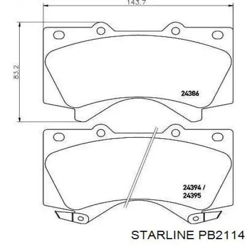 PB2114 Starline Диск тормозной передний