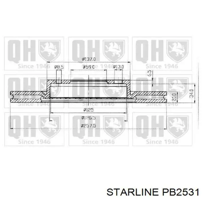 Купить PB2531 Starline Ротор тормозной
