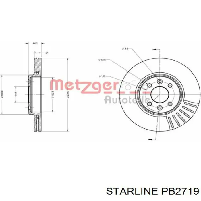 Купить PB2719 Starline Ротор тормозной