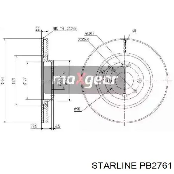 Купить PB2761 Starline Ротор тормозной