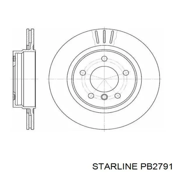 Задний дисковый тормоз Starline PB2791