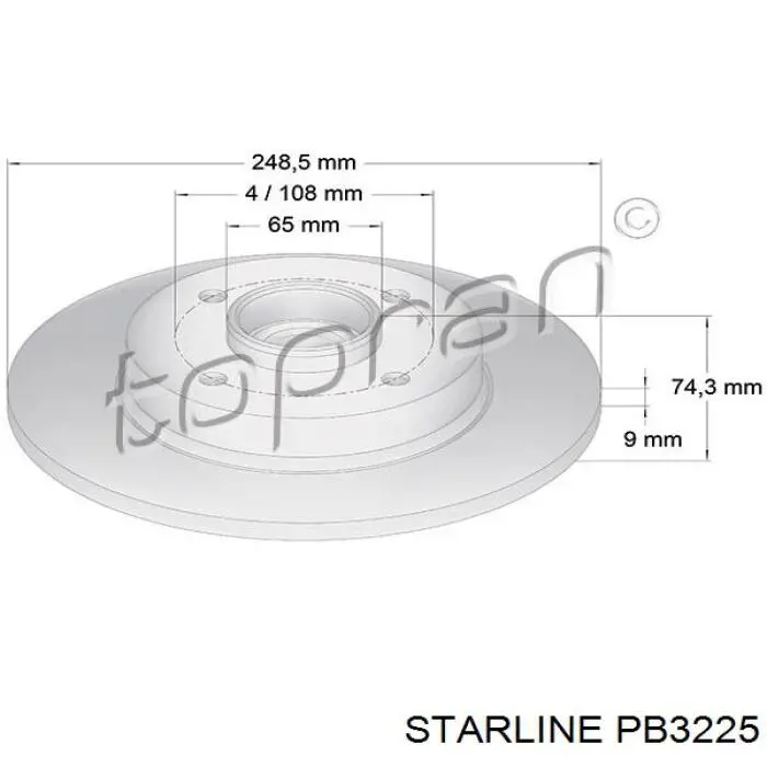 Тормозные диски PB3225 Starline