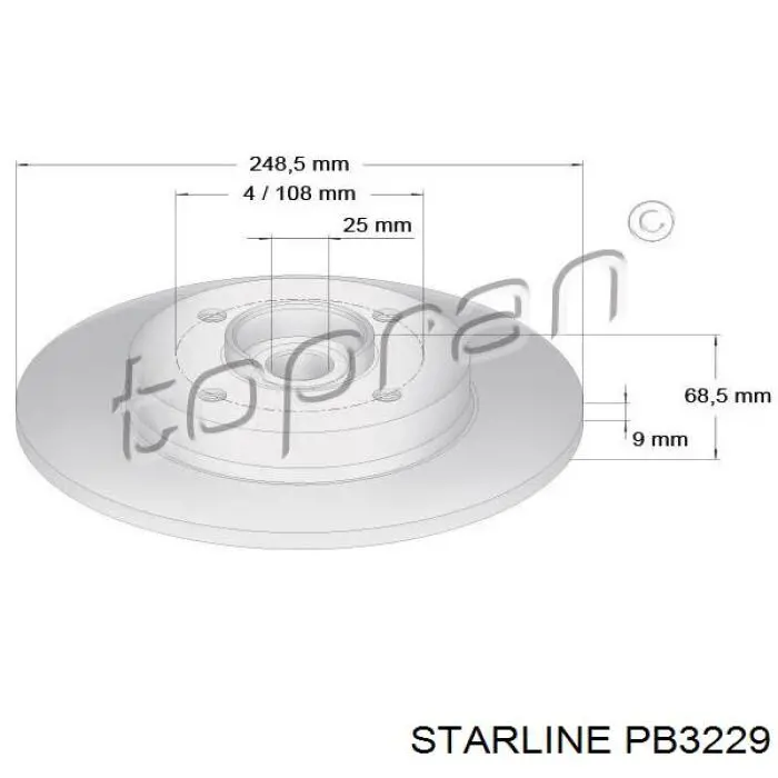 PB3229 Starline тормозные диски