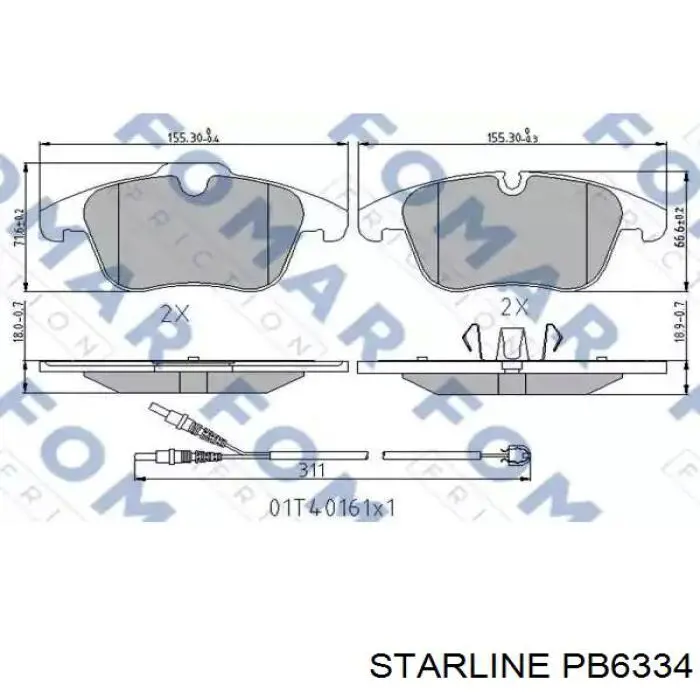 PB6334 Starline Тормозной барабан