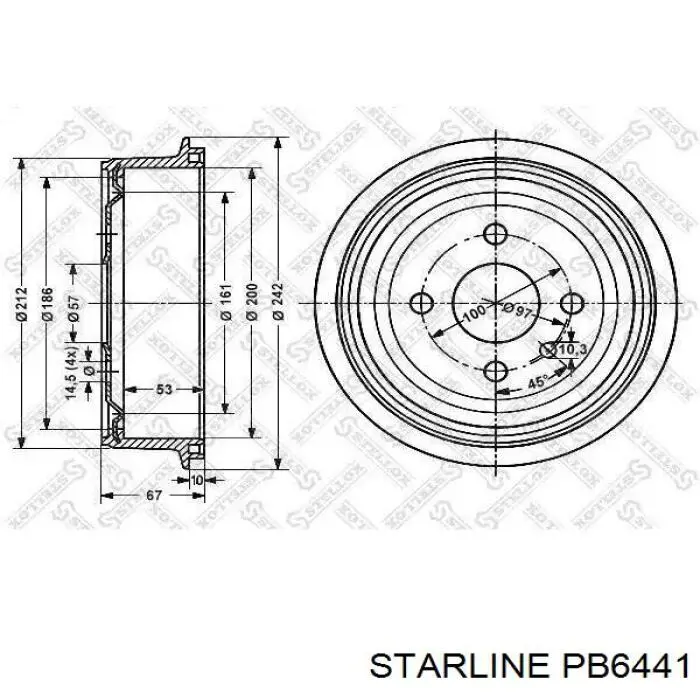 Тормозной барабан PB6441 Starline