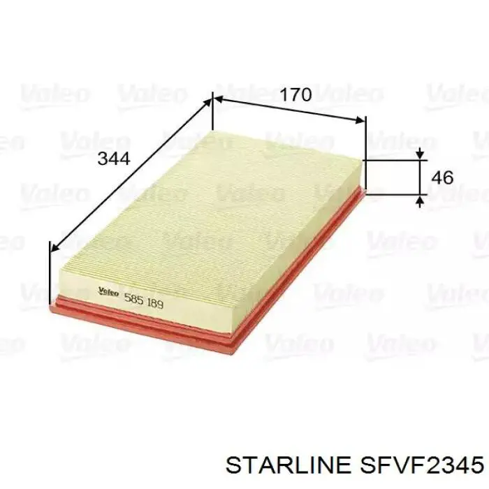 Элемент воздушного фильтра Starline SFVF2345 цена, от 4.56 USD