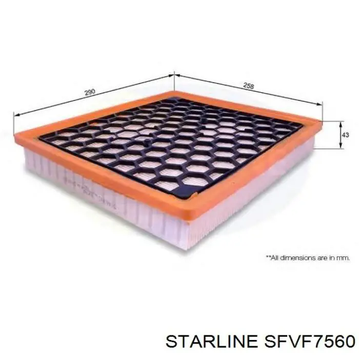 Фільтр повітряний SFVF7560 Starline