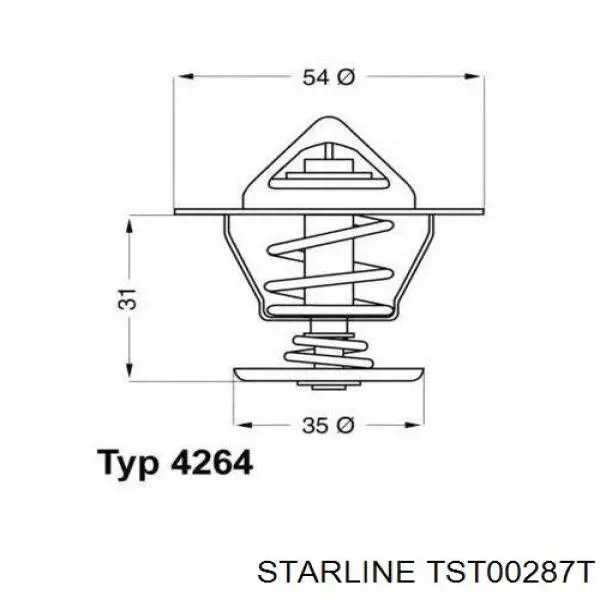 Termostato, refrigerante TST00287T Starline