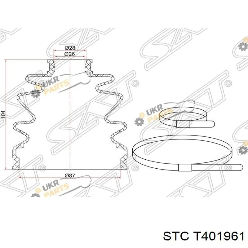 Пыльник ШРУСа наружный T401961 STC