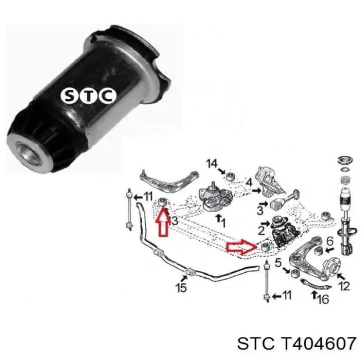 Сайлентблок передней балки STC T404607 цена, от 7.43 USD