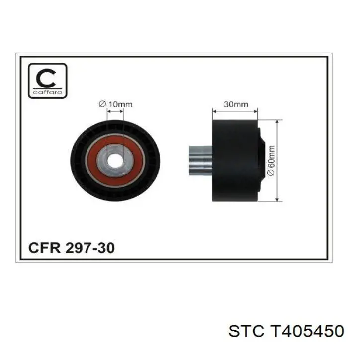 Polea inversión / guía, correa poli V T405450 STC