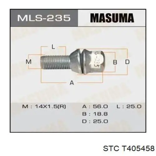 Колесный болт T405458 STC