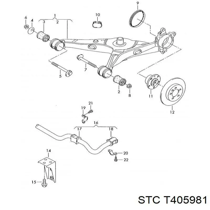 Купить T405981 STC Втулка заднего стабилизатора