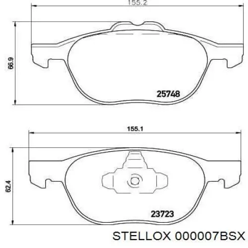 Купить 000007BSX Stellox Колодки тормозные