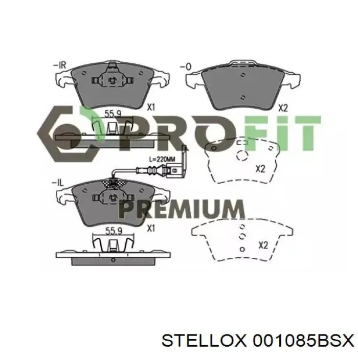001085BSX Stellox Колодки передние
