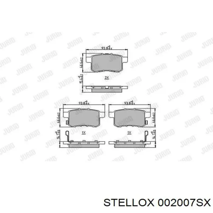Передние тормозные колодки 002007SX Stellox