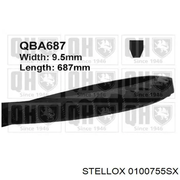 Купить 0100755SX Stellox Ремень генератора