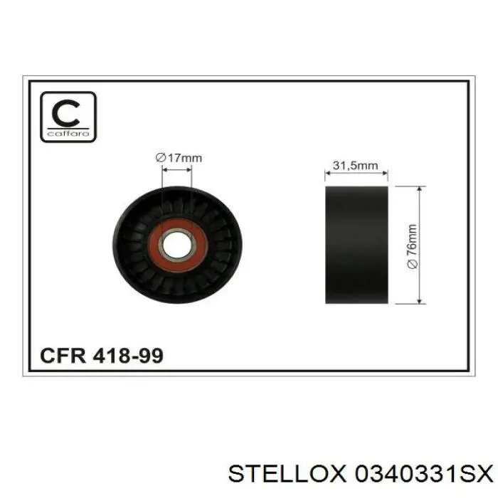 0340331SX Stellox Натяжитель клинового ремня
