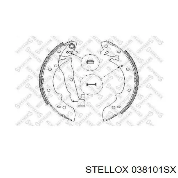 038 101-SX Stellox колодки тормозные задние, барабанные