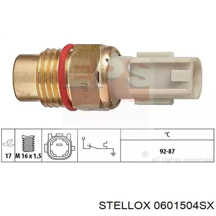 Датчик включения вентилятора радиатора 0601504SX Stellox