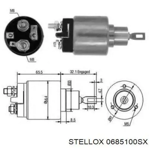 Втягивающее реле стартера 0685100SX Stellox