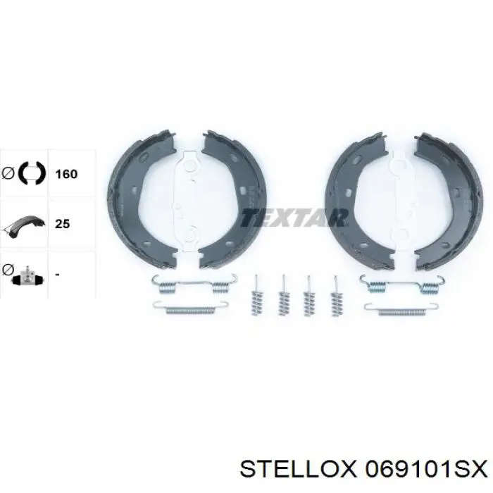 Колодки ручника (стояночного тормоза) Stellox 069101SX