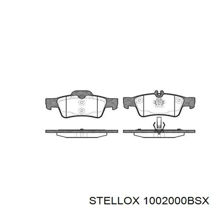 1002000BSX Stellox колодки тормозные задние дисковые