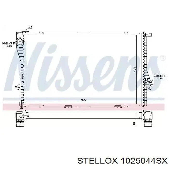 Купить 1025044SX Stellox Радиатор водяной