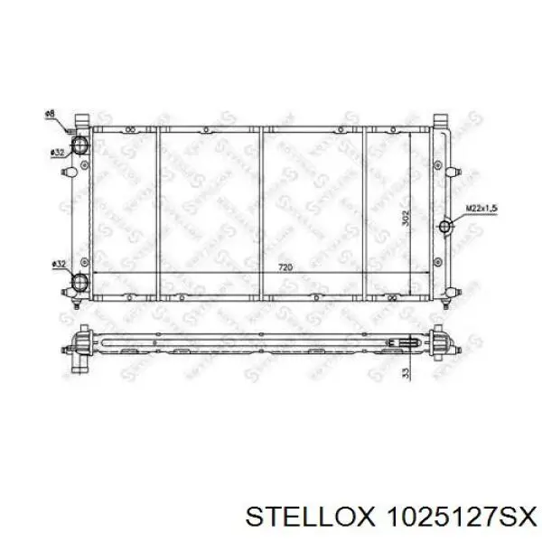 Радиатор 1025127SX Stellox