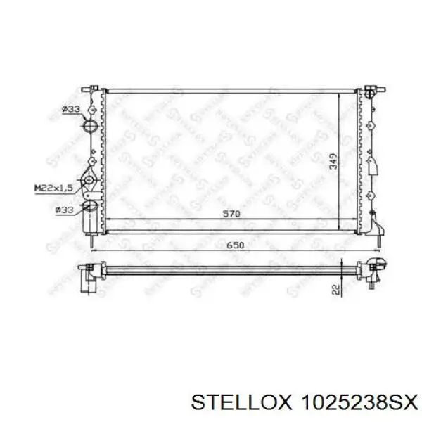 Радиатор 1025238SX Stellox