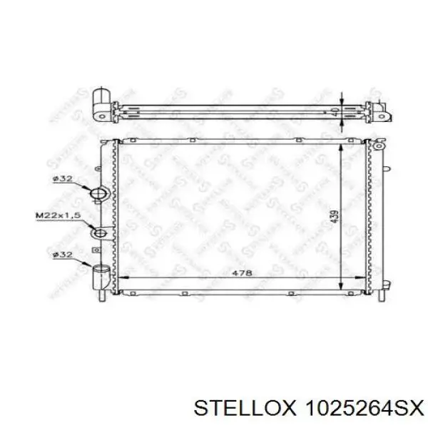 Радиатор 1025264SX Stellox