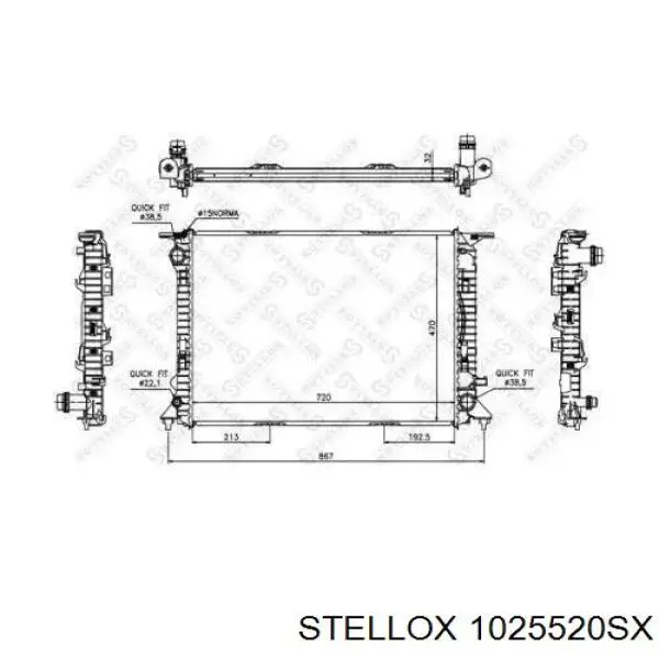 Радиатор 1025520SX Stellox