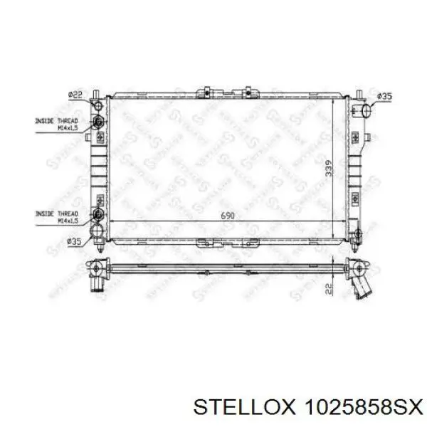 Radiador de esfriamento de motor KL2015200E Mazda