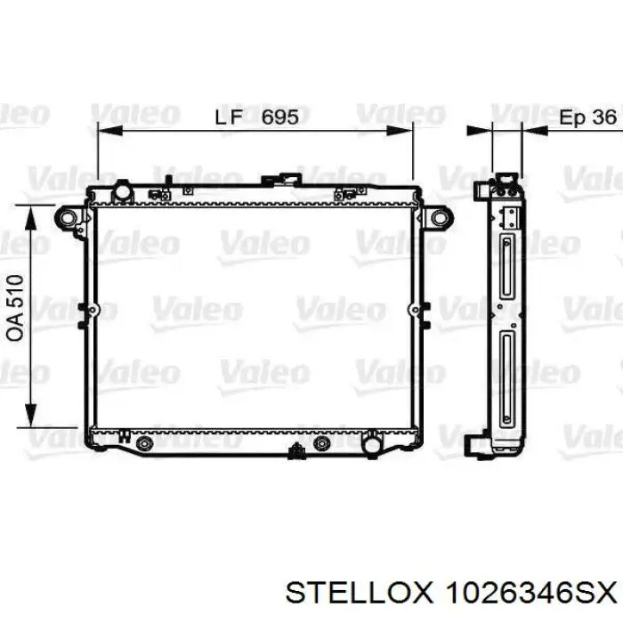 Радиатор охлаждения двигателя Stellox 1026346SX цена, от 171.60 USD