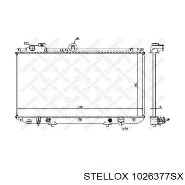 Радиатор 1026377SX Stellox