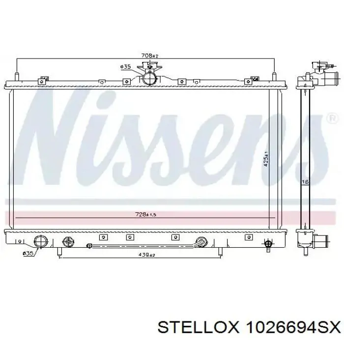 Купить 1026694SX Stellox Радиатор водяной