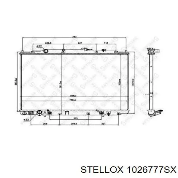 Радиатор охлаждения двигателя Stellox 1026777SX