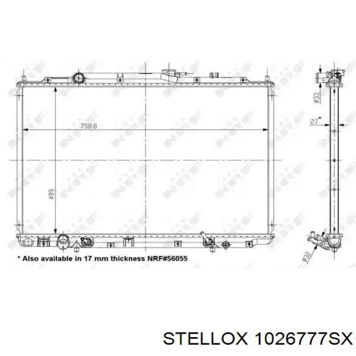 Радиатор охлаждения двигателя Stellox 1026777SX цена, от 130.20 USD