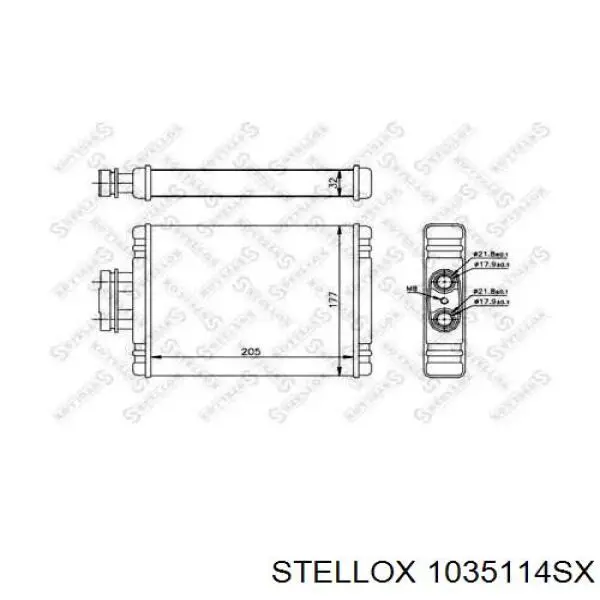 Радиатор печки 1035114SX Stellox