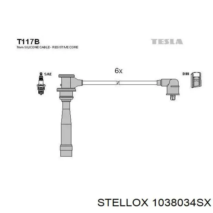 Купить 1038034SX Stellox Провода высокого напряжения